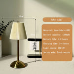 Lampe de Chevet LED Tactile - Abat-Jour Plissé