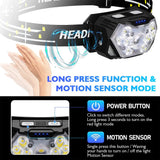 Lampe frontale Portable à 9 Led avec capteur de mouvement