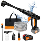 Pistolet Nettoyeur à Pression 6 en 1 Sans fil 21V - Tuyau 5M & Jet à 25cm