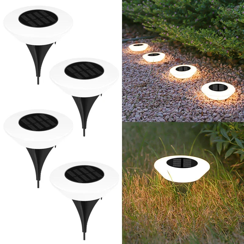 4x Spots Solaires avec Ring Light Ajustable