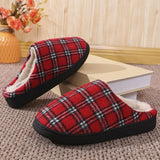 Chaussons Écossais Chauds Motifs à Carreaux