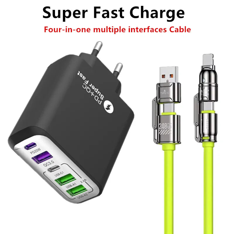 Chargeur 240W Rapide 3 Ports USB & 2 Type-C + Chargeur