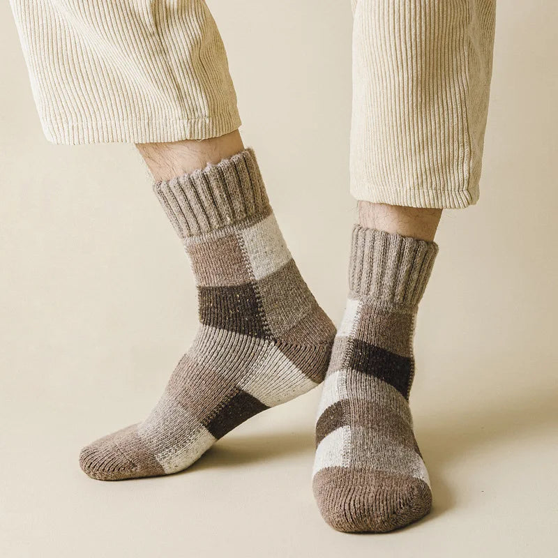5 Paires de Chaussettes chaudes à Carreaux - Homme