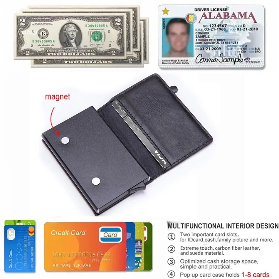 Porte-Cartes Pop-Up Magnétique Anti-RFID
