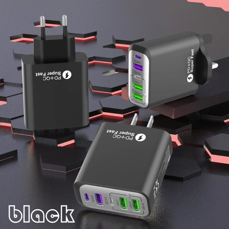 Chargeur 240W Rapide 3 Ports USB & 2 Type-C + Chargeur