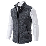 Gilet sans manches à maille col cheminé Homme