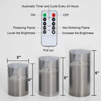 3 Flameless LED Candles with Remote Control