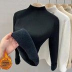 Pull Côtelé à Col Cheminé & Doublure Chaude