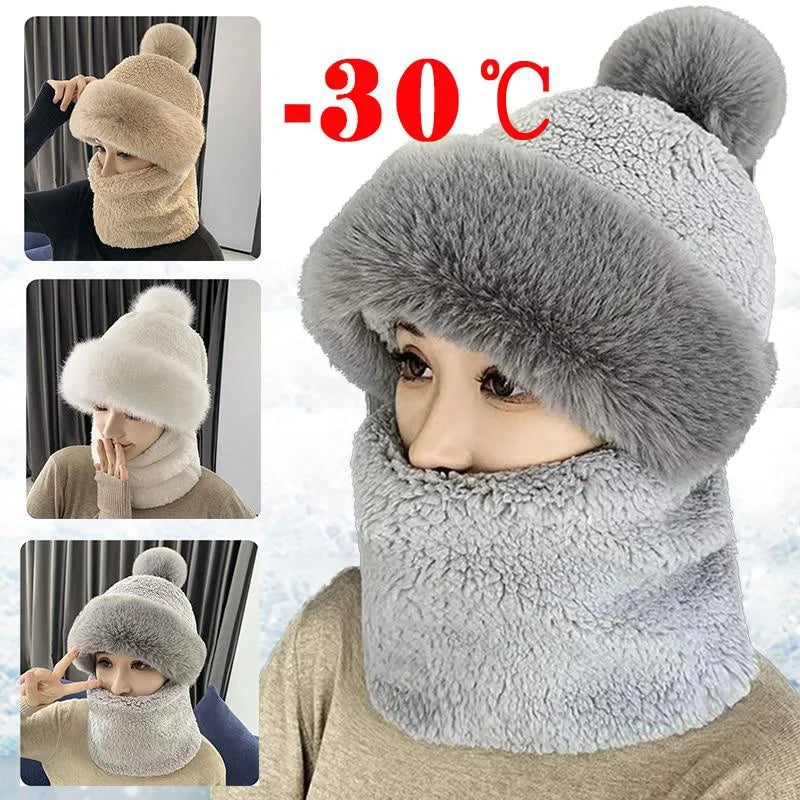 Bonnet à pompom 2 en 1 ave Cache-Cou