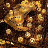 Guirlande solaire avec boules à motifs de 5 à 12M