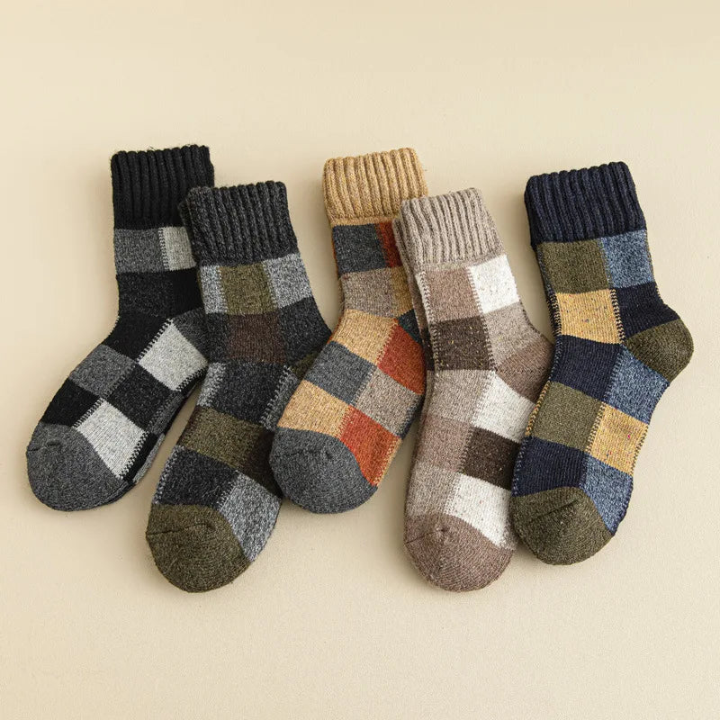 5 Paires de Chaussettes chaudes à Carreaux - Homme