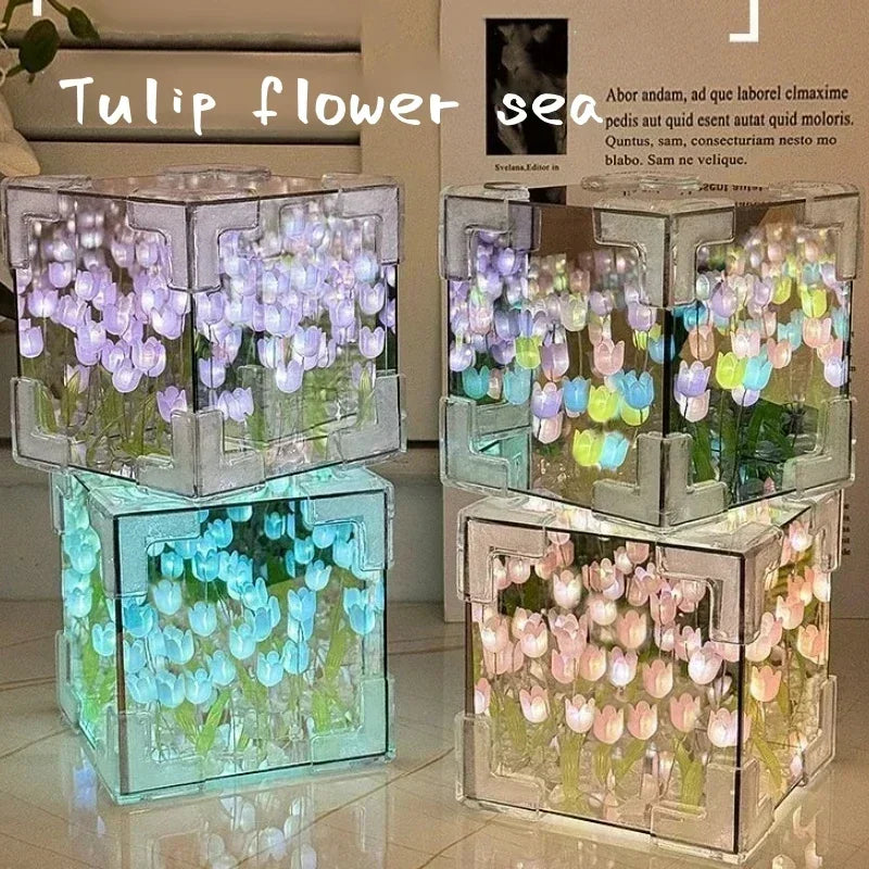 Lampe Cube LED DIY Tulipe à Créer Soit-même