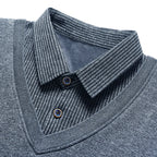 Polo Sans Manche & Chemise à Rayure 2 en 1 Doublure Polaire