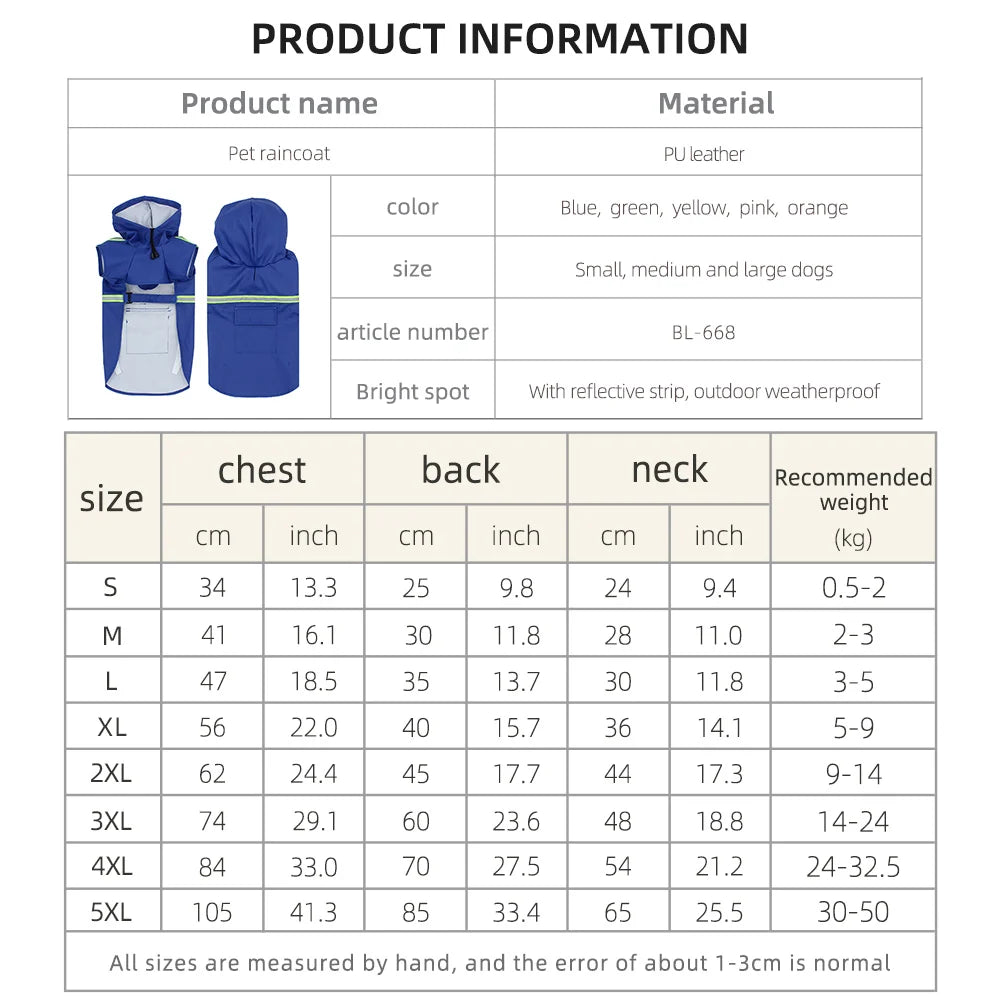 Imperméable Coupe-vent pour Chiens Réflechissant - Jusqu'au 5XL