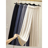 Pantalon ample en maille tricoté et torsadé - Taille haute et extensible