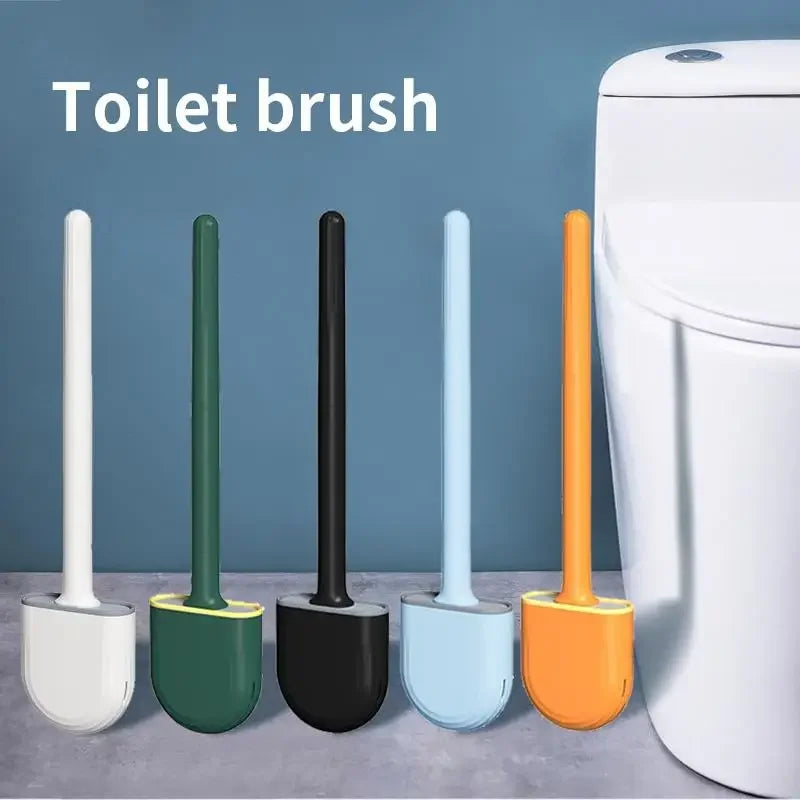 Kit Brosse de Toilette Silicone Souple + Brosse de Nettoyage