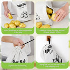 Sac de Conservation pour Légumes Réutilisable – Pour Pommes de Terre, Oignons & Ail – En Toile avec Cordon & Fermeture Éclair
