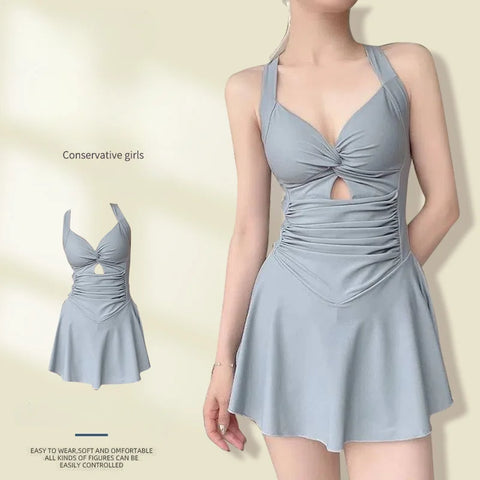 Maillot Une Pièce Amincissant Style Robe Élégante