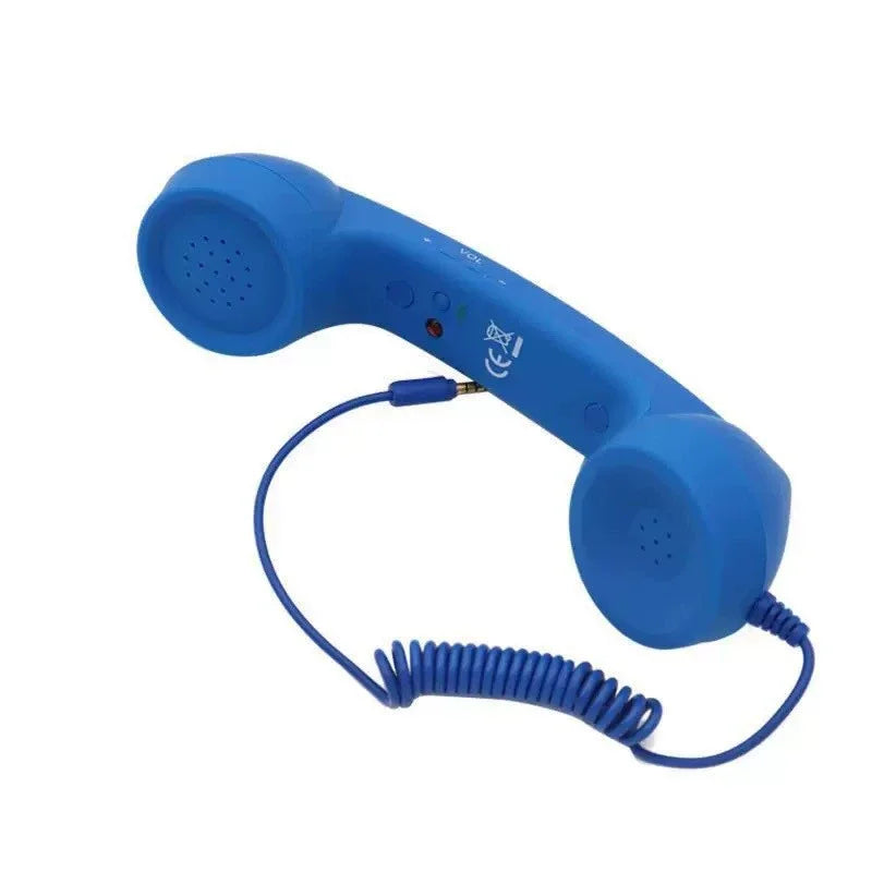 Combiné Téléphonique Rétro Filaire pour Smartphone avec Micro – Jack 3,5 mm & Type-C + Adaptateur USB-C Offert