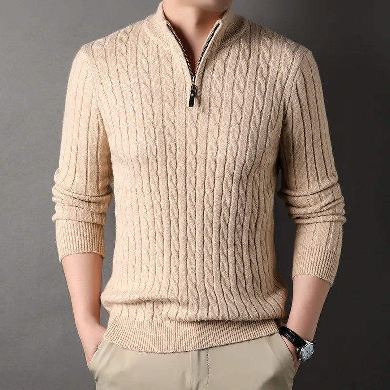 Pull décontracté torsadé avec Zip