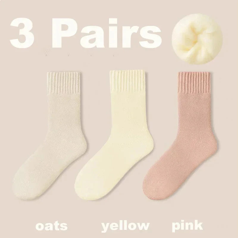 Lot de 3 Chaussettes chaudes en laine pour femmes
