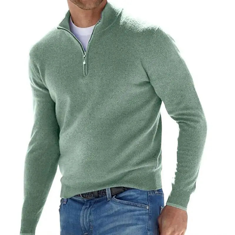 Pull décontracté à col cheminé à zip