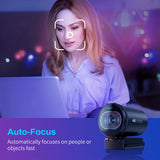 Webcam 4K 1080P 60FPS USB Clipsable - Duo Micros, Autofocus
