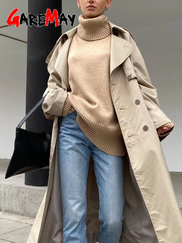 Pull surdimensionné à col roulé pour femme