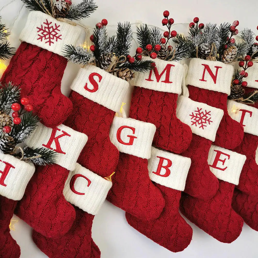 Chaussette de Noël à Suspendre avec Initiale