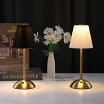 Lampe de Chevet LED Tactile - Abat-Jour Plissé