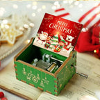 Boîte à musique en bois à manivelle - Noël