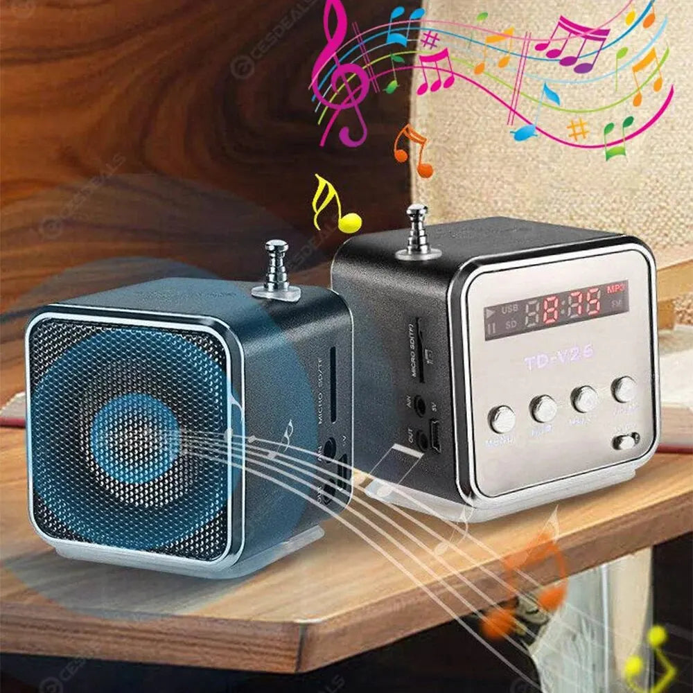 Mini Radio Cubique FM, Bluetooth & MicroSD