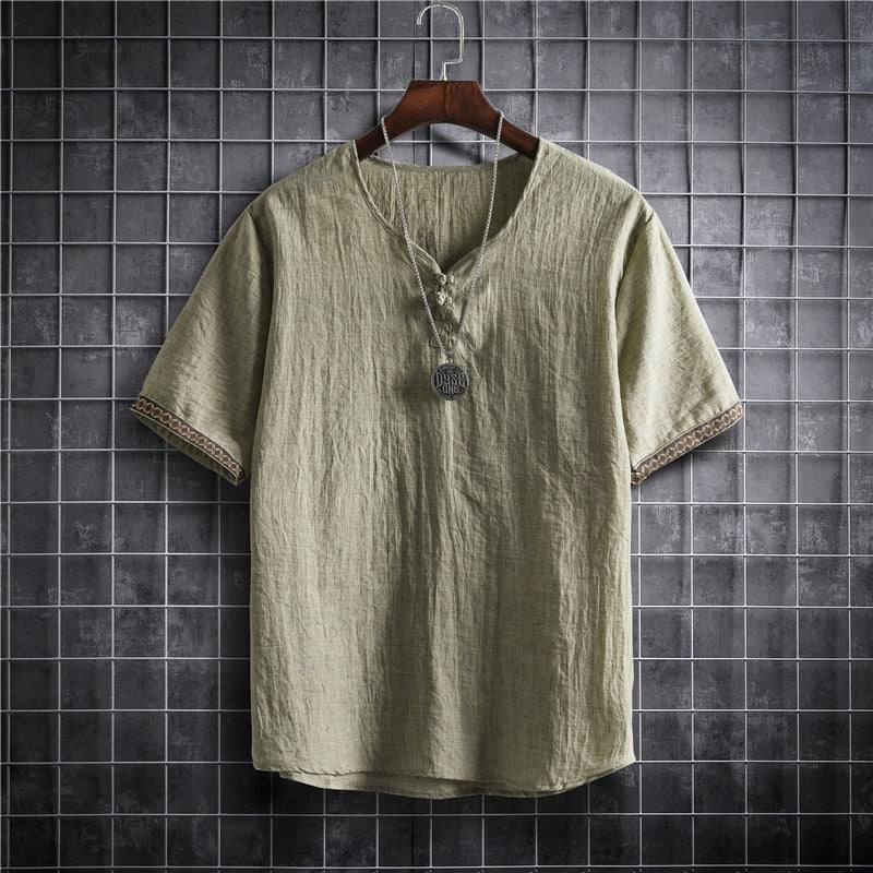 Korean Linen T-Shirt - Lightweight and Breathable