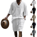 Ensemble décontracté d'été texturé pour Homme