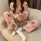Pyjama en Flanelle Super Chaud à Motifs