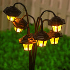 Lampadaire Solaire 6 Mini Lanternes à LED – Éclairage Décoratif pour Jardin, Cour & Terrasse