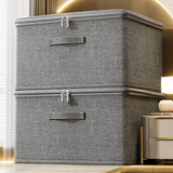 Lot de 2 Boîte de Stockage Pliable à Couvercle Grande Capacité