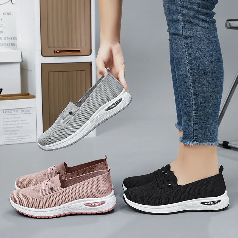 Mocassins Plate en Maille Respirante pour Femme