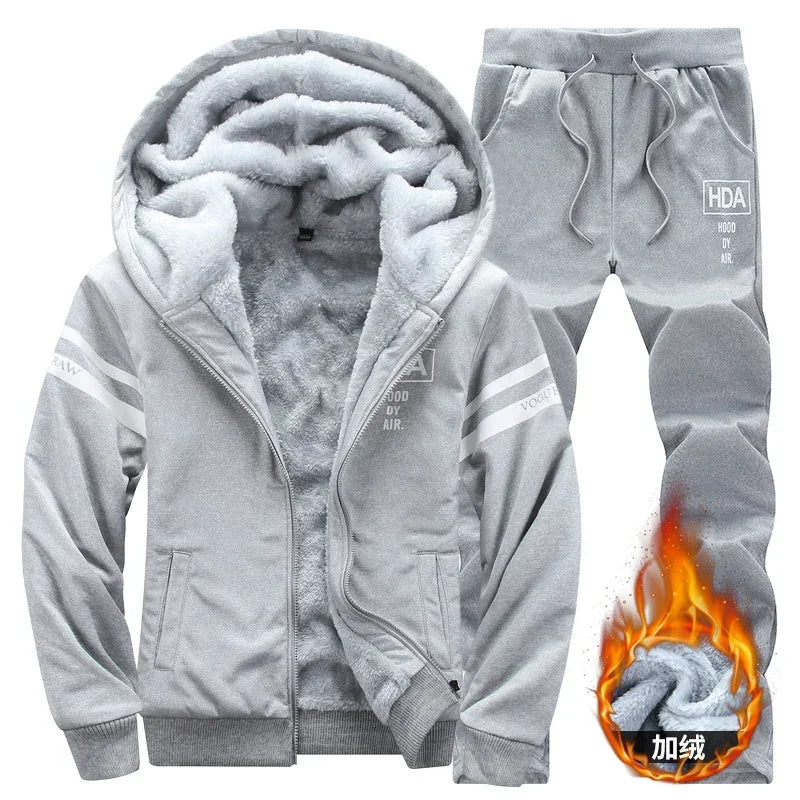 Ensemble Jogging Décontracté à Doublure Chaude - Gilet + Jogging
