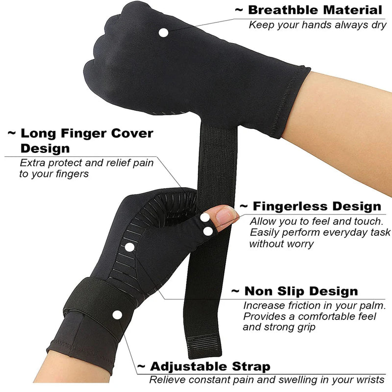 Gants mitaines de compression anti arthrose