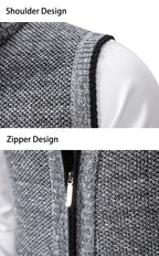 Gilet sans manches à maille col cheminé Homme