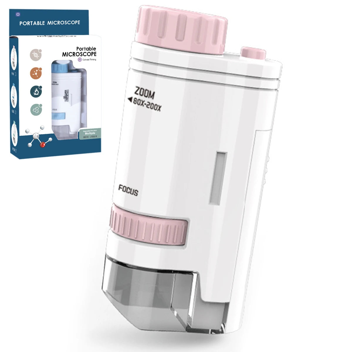 Mini Microscope de poche 60-200x avec LED