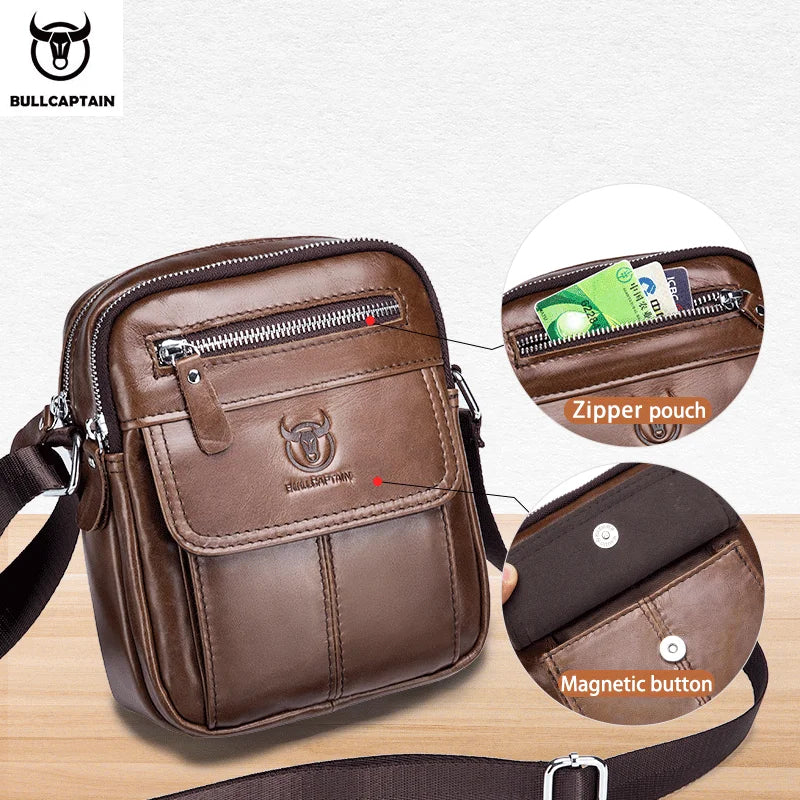 Sac bandouillère multipoche en Cuir véritable pour Hommes