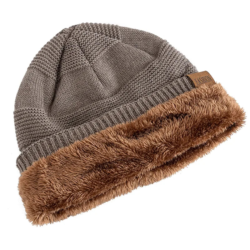 Bonnet décontracté doublé de fourrure - Modèle Mixte