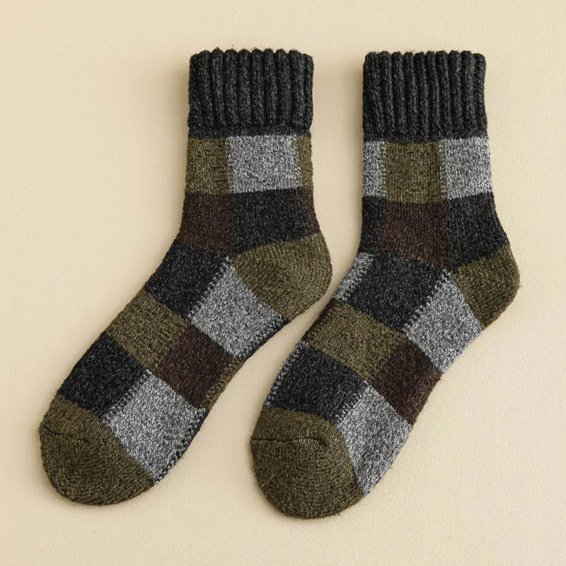 5 Paires de Chaussettes chaudes à Carreaux - Homme