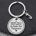 Porte-clé à offrir "Mon fils" ou "Ma fille" avec initiale