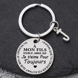Porte-clé à offrir "Mon fils" ou "Ma fille" avec initiale