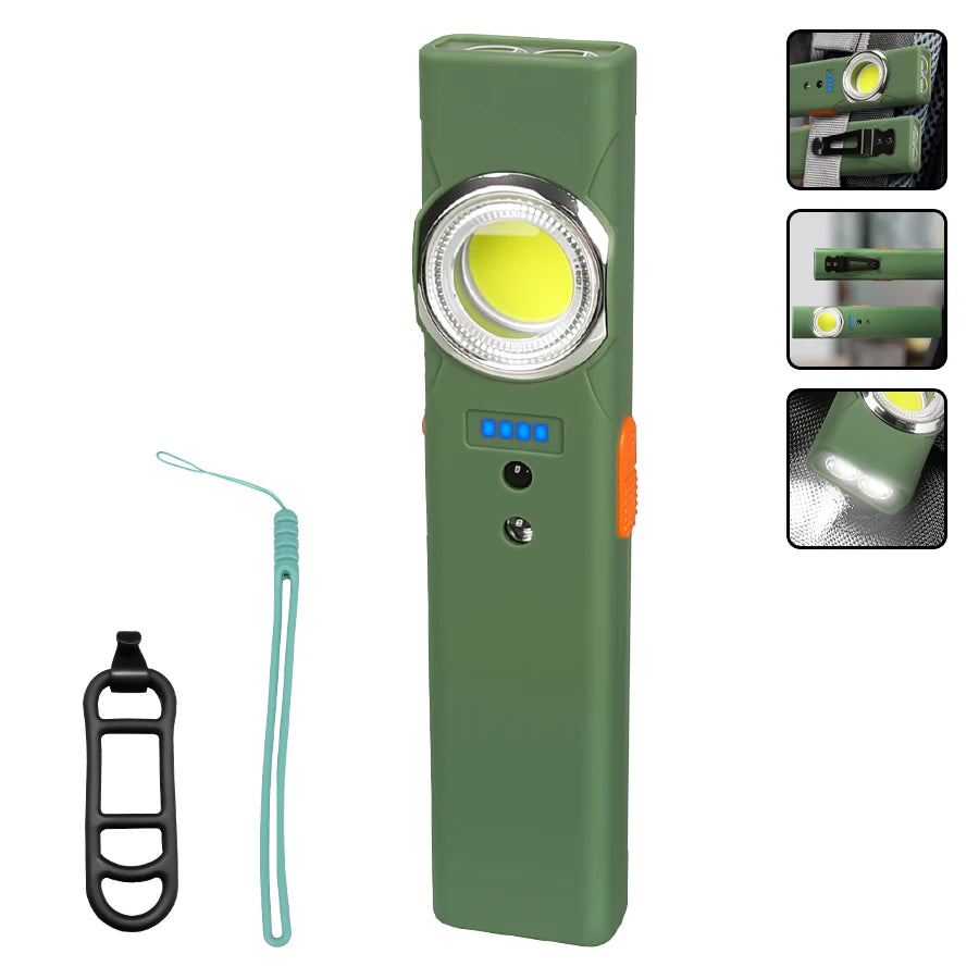 Lampe de Poche Rechargeable à Induction Multi-Modes + Clip Ceinture