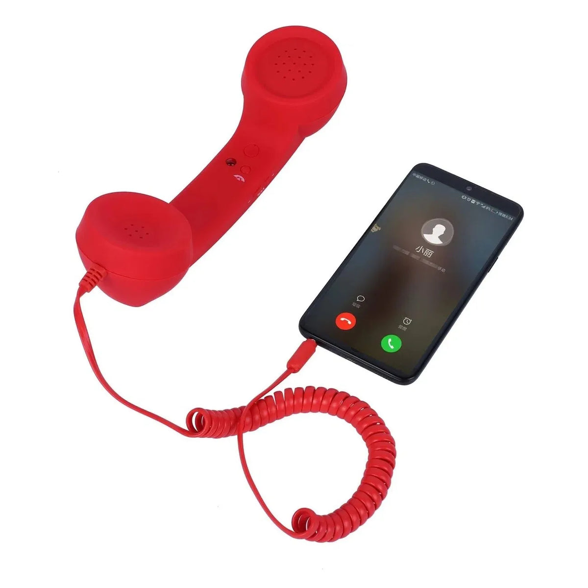 Combiné Téléphonique Rétro Filaire pour Smartphone avec Micro – Jack 3,5 mm & Type-C + Adaptateur USB-C Offert