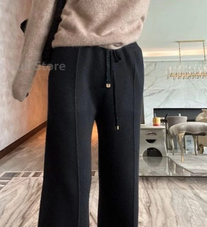 Pantalon large en laine pour femme - Collection Hiver 2023